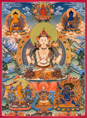 Chenrezig Thangka – 57×76 cm, Master Grade