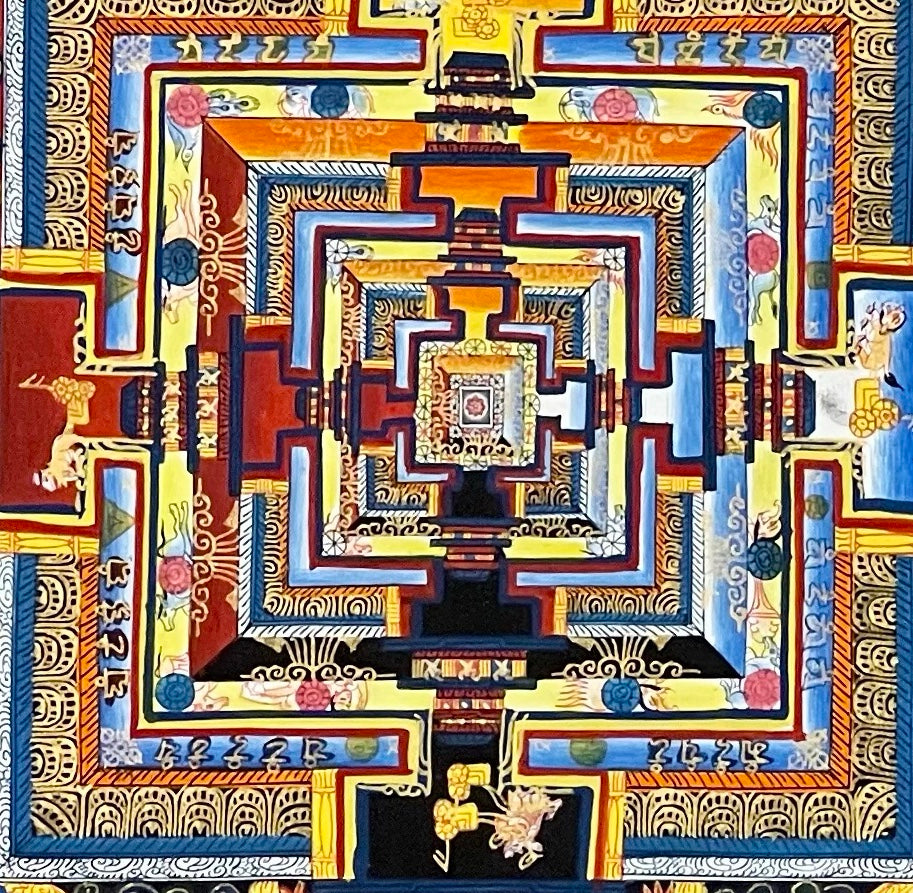 Kalachakra Mandala thangka, detail: centre