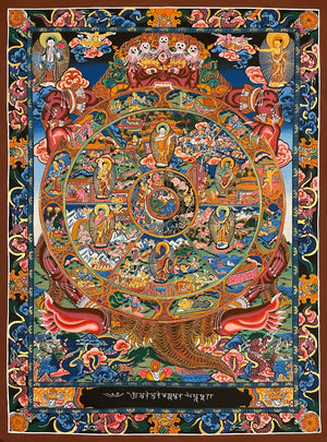 Wheel of Life Thangka – 52×68 cm, Fine Grade · MH-5329