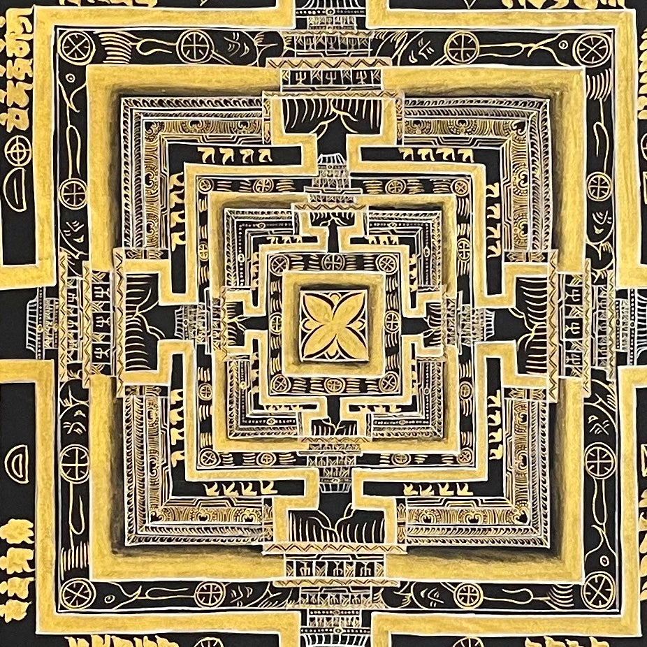 Kalachakra Mandala thangka, detail: centre