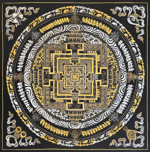 Kalachakra Mandala Thangka – 107×107 cm, Fine Grade