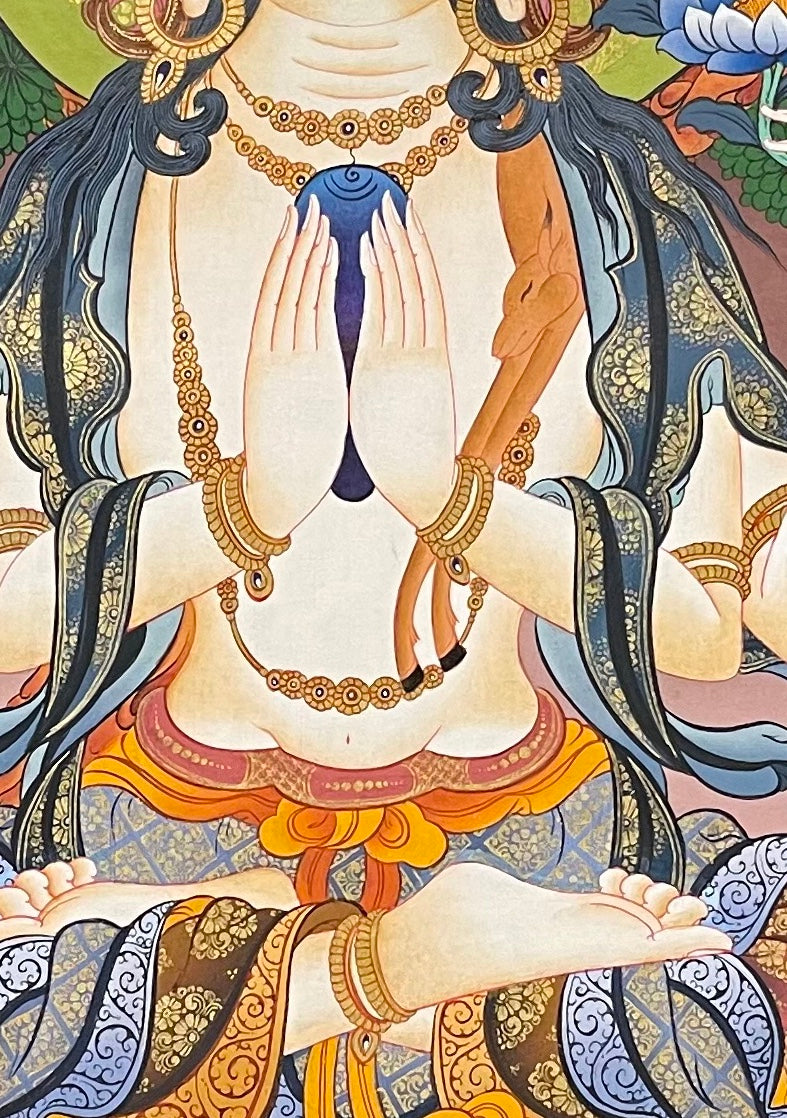 Chenrezig thangka, detail: centre
