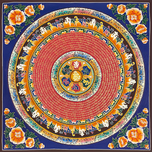 Mantra Mandala Thangka – 77×77 cm, Fine Grade · MH-5777