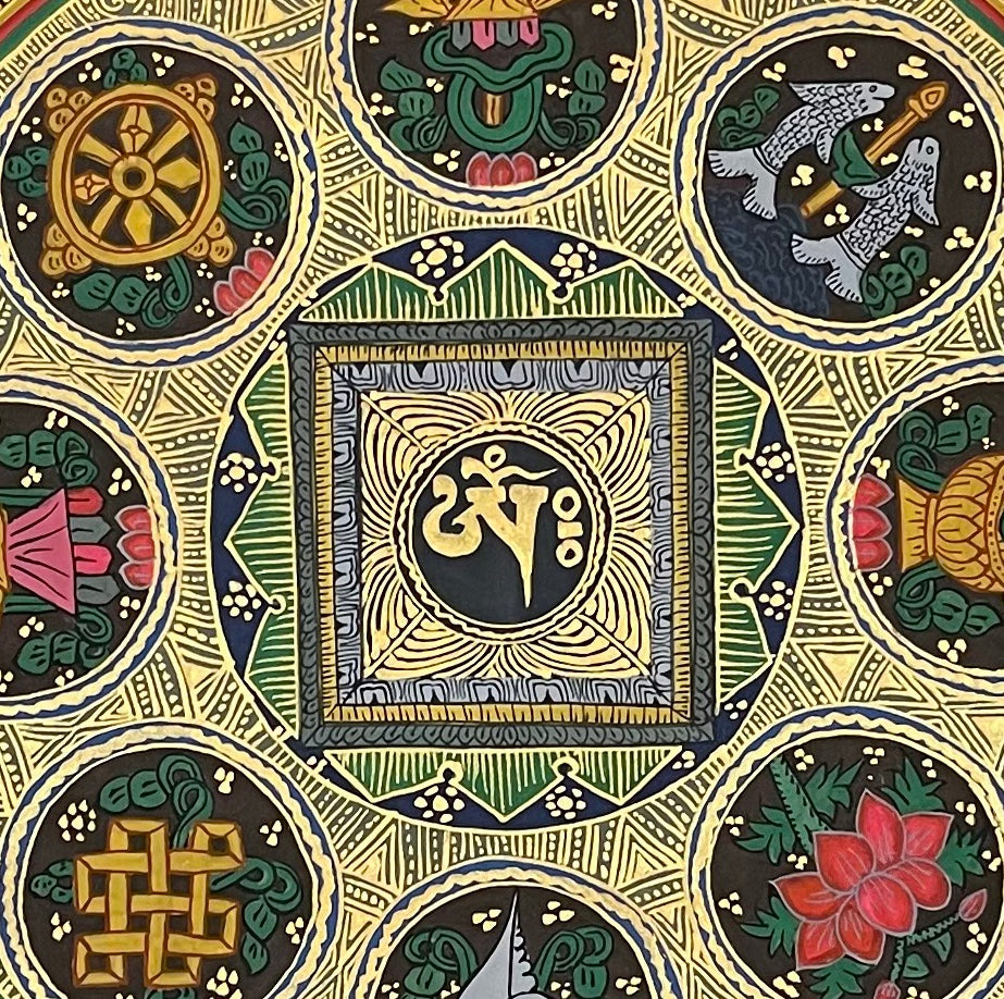 Mantra Mandala thangka, detail: centre