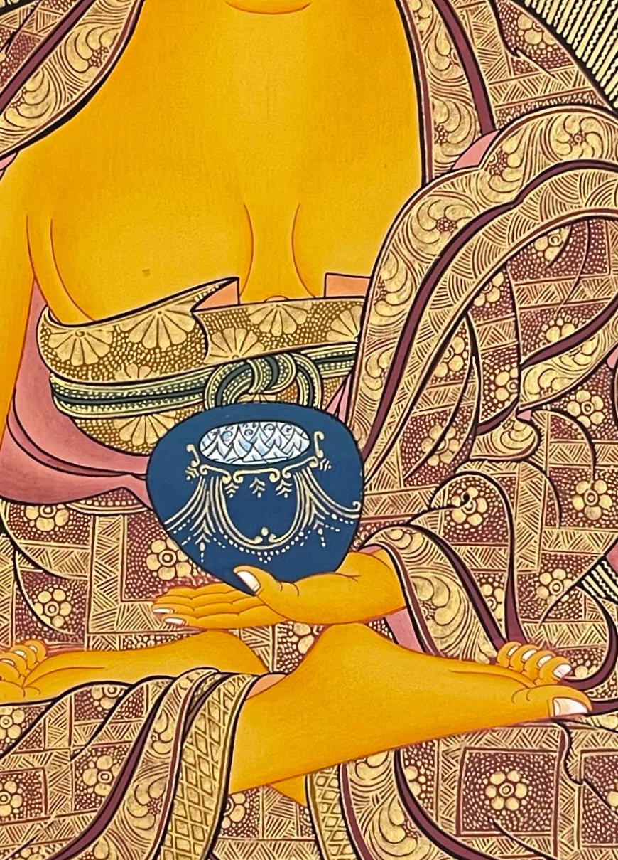 Shakyamuni Buddha thangka, 52×67 cm, hand-painted in Nepal