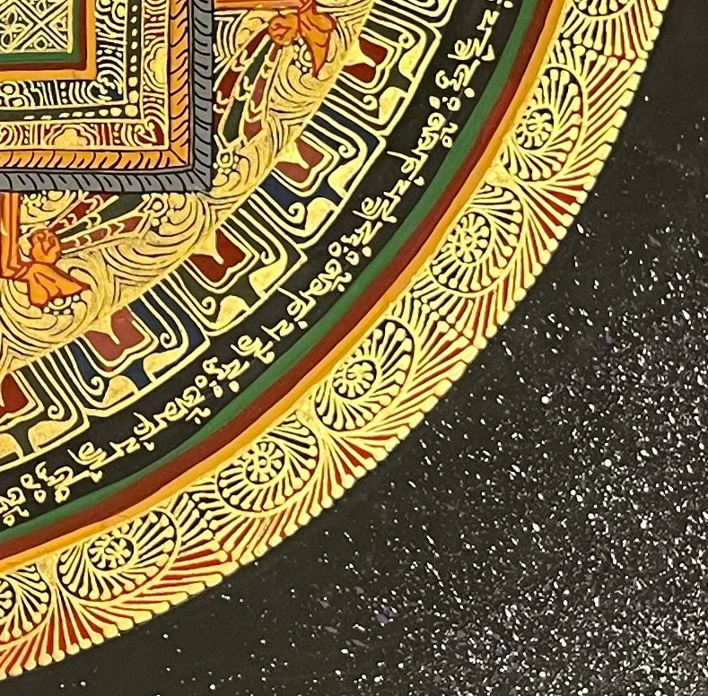 Shakyamuni Mandala thangka, detail: bottom-right corner