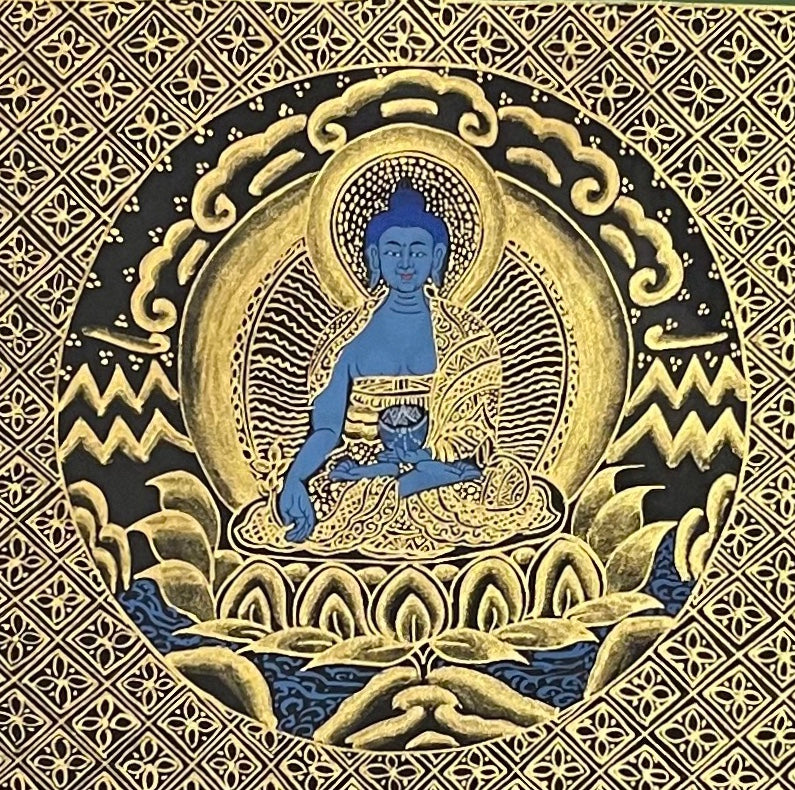 Medicine Buddha Mandala thangka, detail: centre