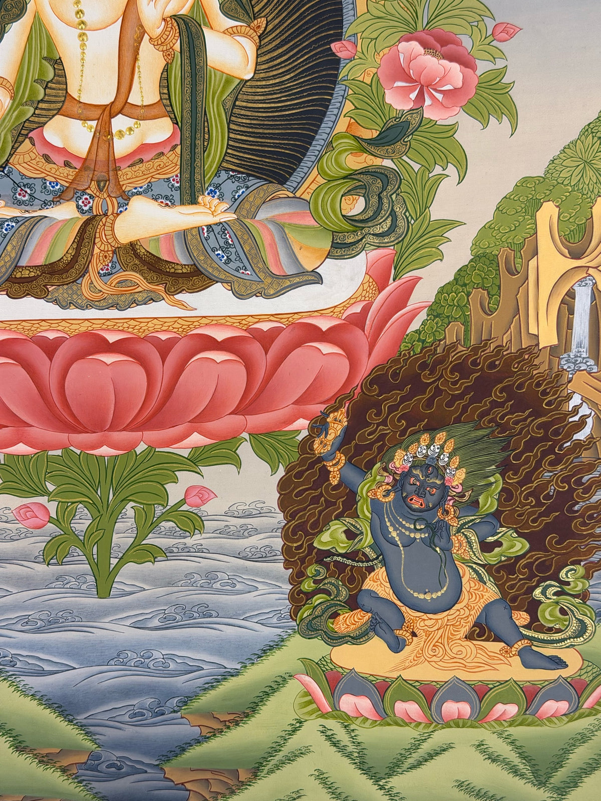 White Tara thangka, close-up photo 2 of 5