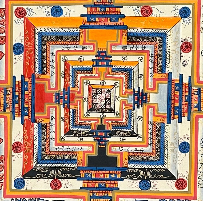 Kalachakra Mandala thangka, detail: centre