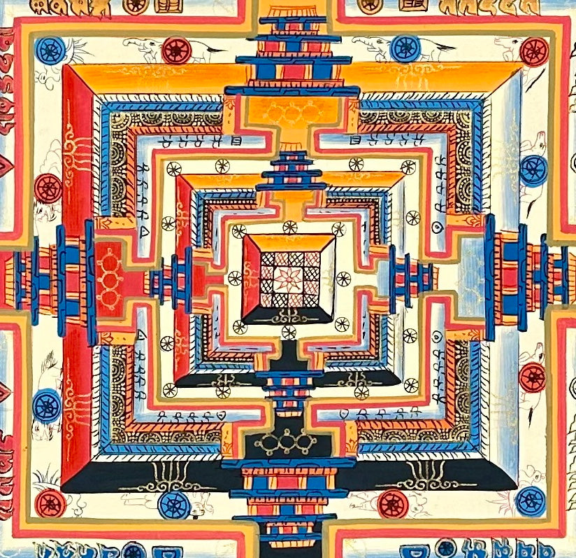 Kalachakra Mandala thangka, detail: centre