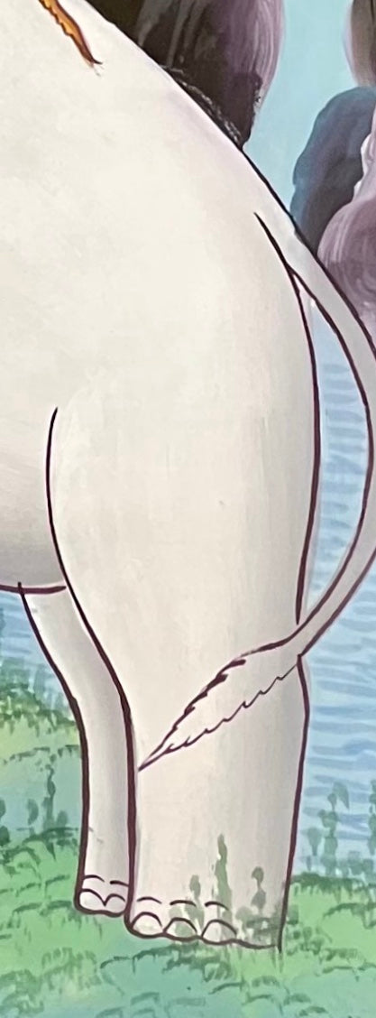 The Four Friends thangka, detail: bottom-right corner