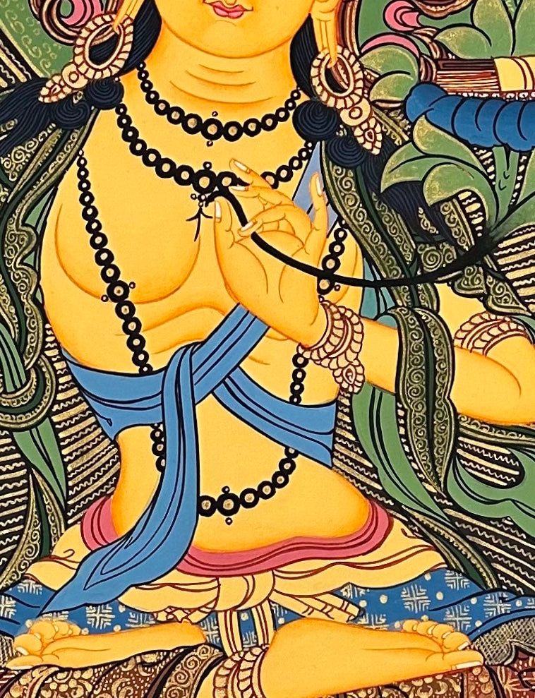 Manjushri thangka, detail: centre