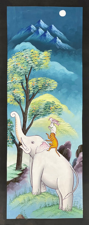 和氣四瑞唐卡 – 31×60 cm · 經典