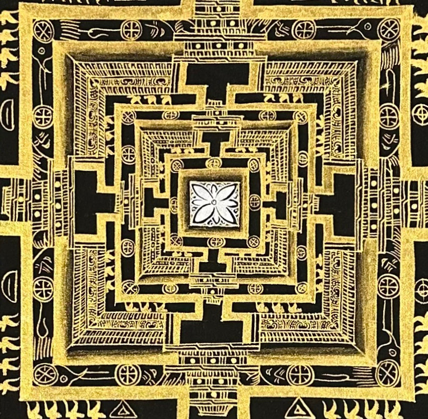 Kalachakra Mandala thangka, detail: centre