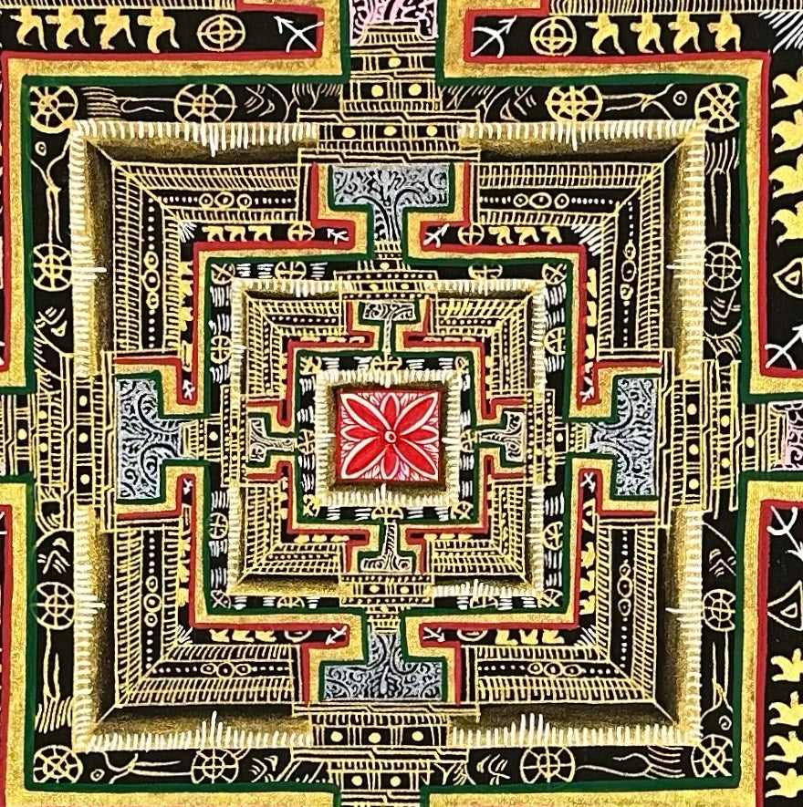 Kalachakra Mandala thangka, detail: centre
