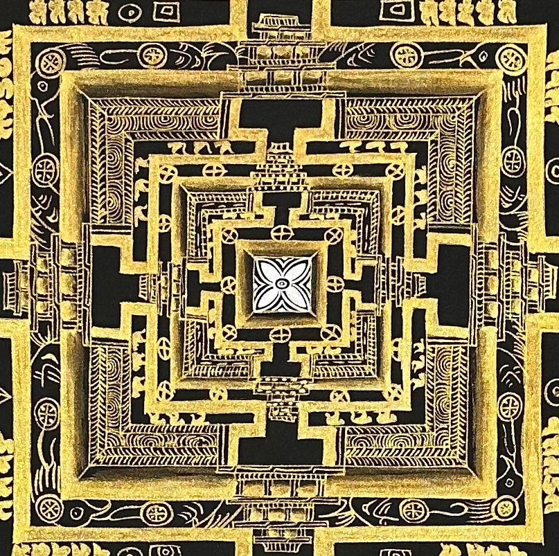 Kalachakra Mandala thangka, detail: centre