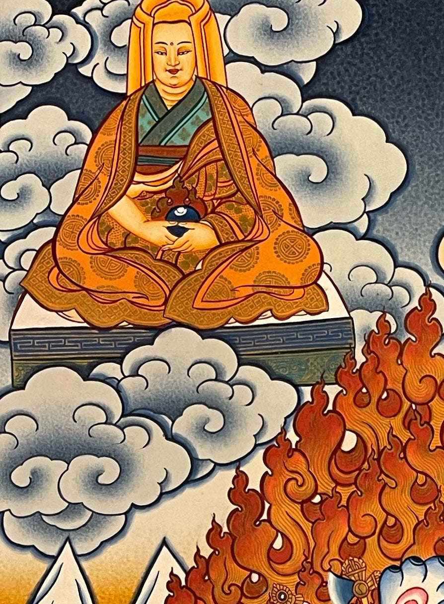 Yamantaka thangka, detail: top-left corner
