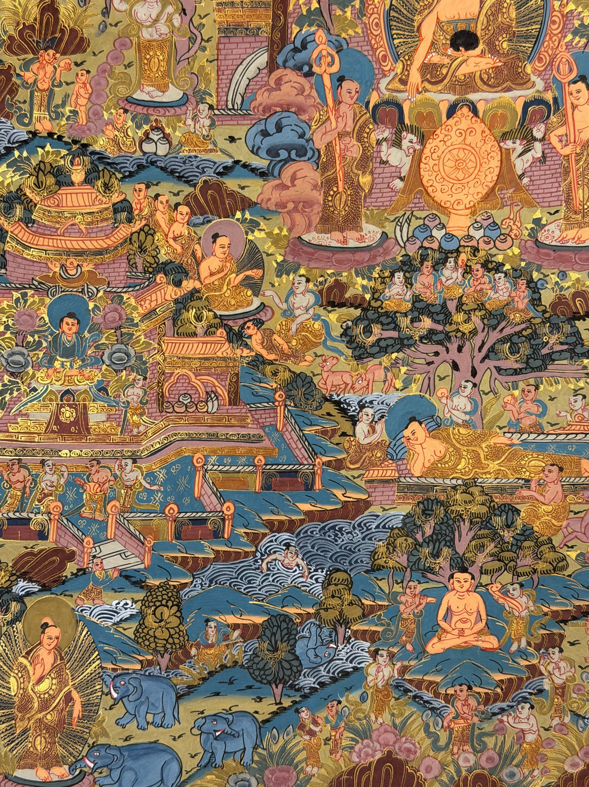 Buddha Life Story thangka, close-up photo 1 of 5
