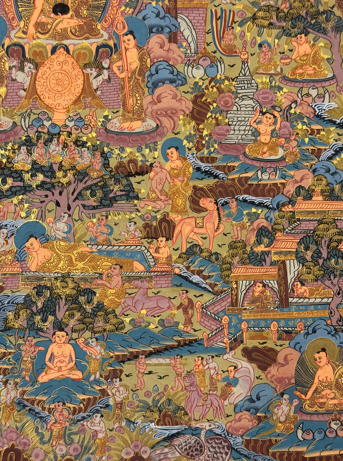 Buddha Life Story thangka, close-up photo 2 of 5