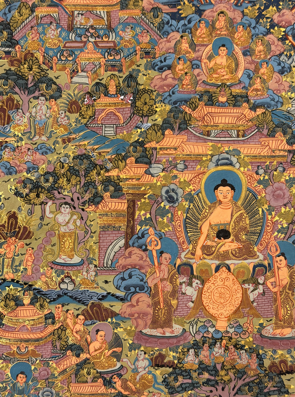 Buddha Life Story thangka, close-up photo 3 of 5