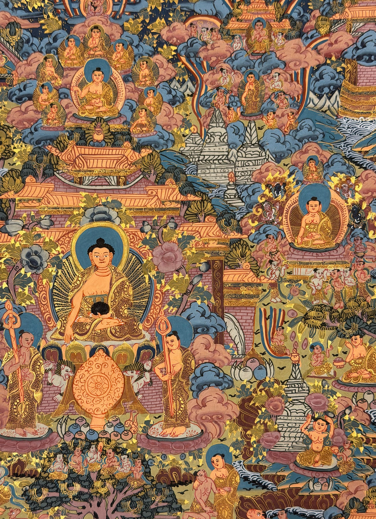 Buddha Life Story thangka, close-up photo 4 of 5