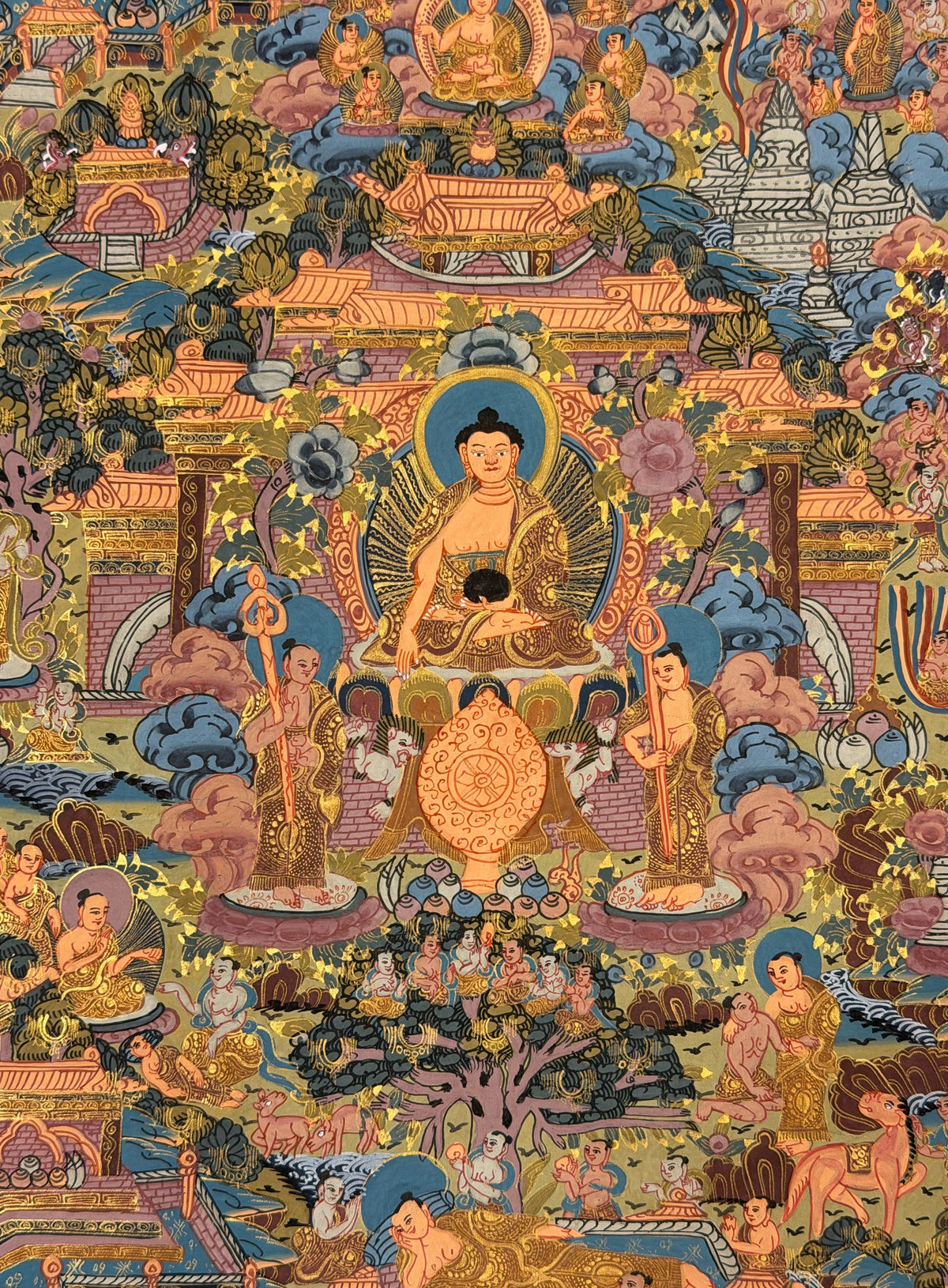 Buddha Life Story thangka, close-up photo 5 of 5