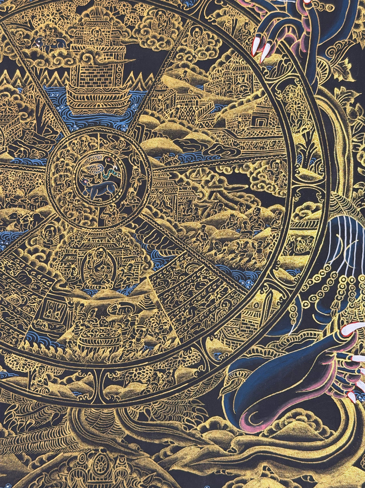 Wheel of Life thangka, close-up photo 2 of 5