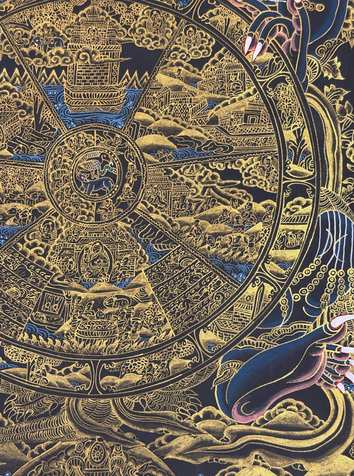 Wheel of Life thangka, close-up photo 2 of 5