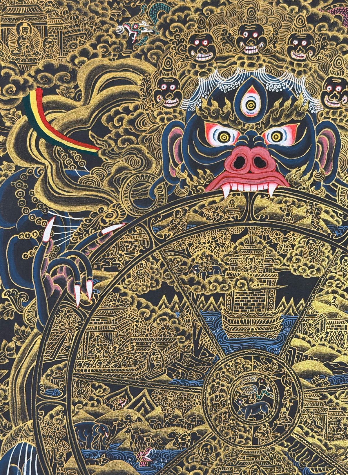 Wheel of Life thangka, close-up photo 3 of 5