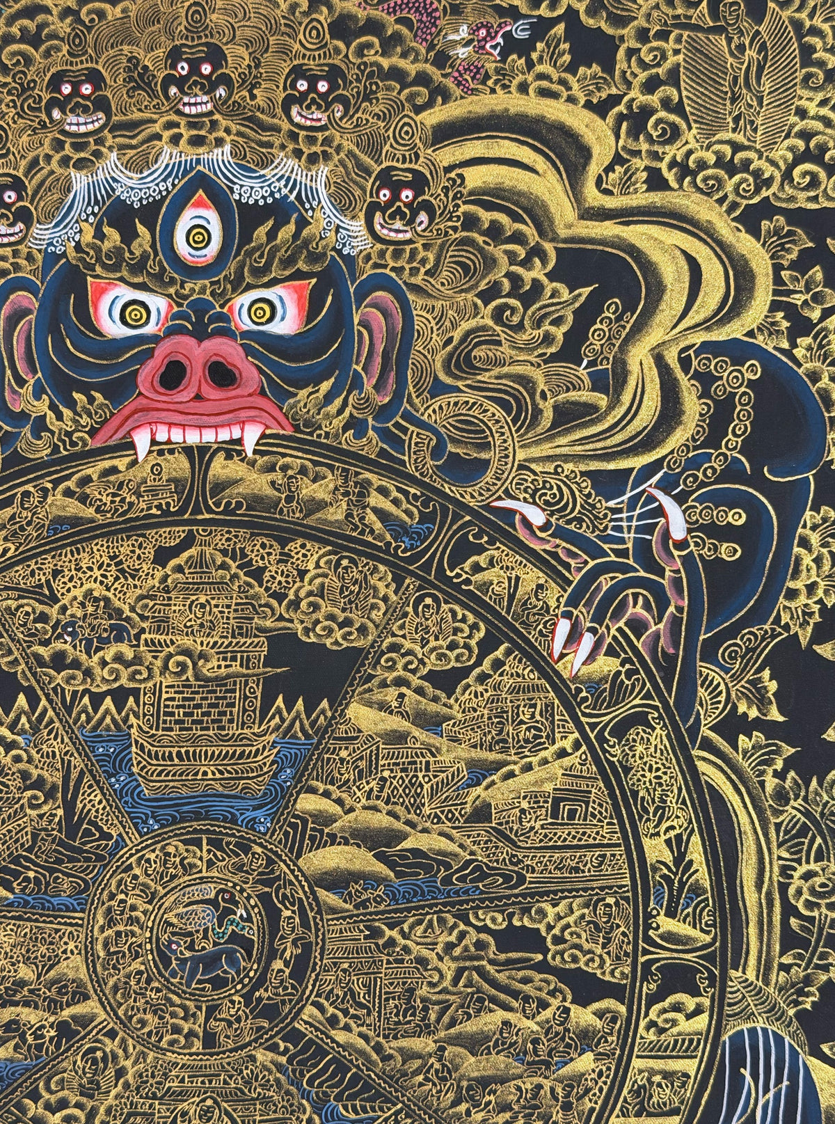 Wheel of Life thangka, close-up photo 4 of 5