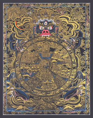 六道轮回图唐卡 – 45×57 cm · 经典