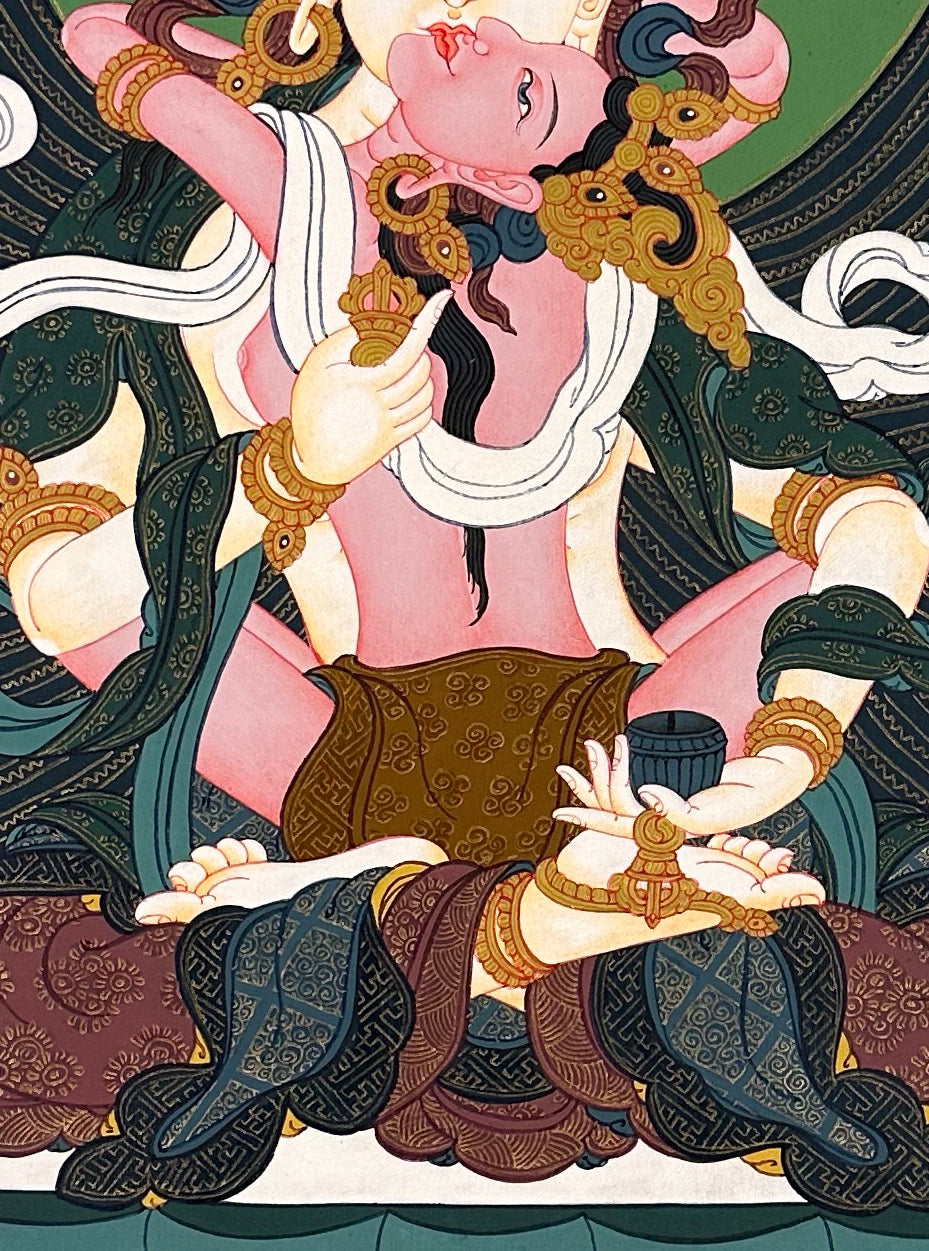 Vajrasattva thangka, detail: centre