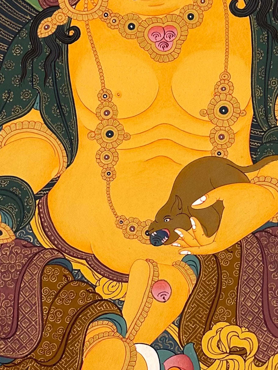 Jambhala thangka, detail: centre