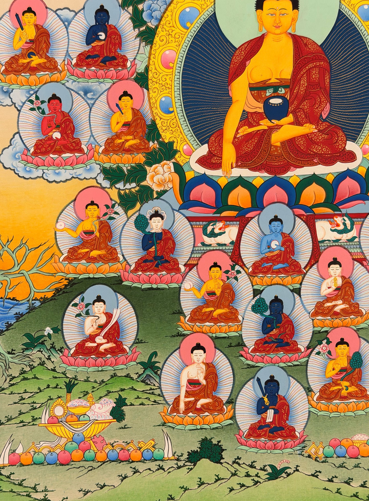 35 Confession Buddhas thangka, close-up photo 1 of 5