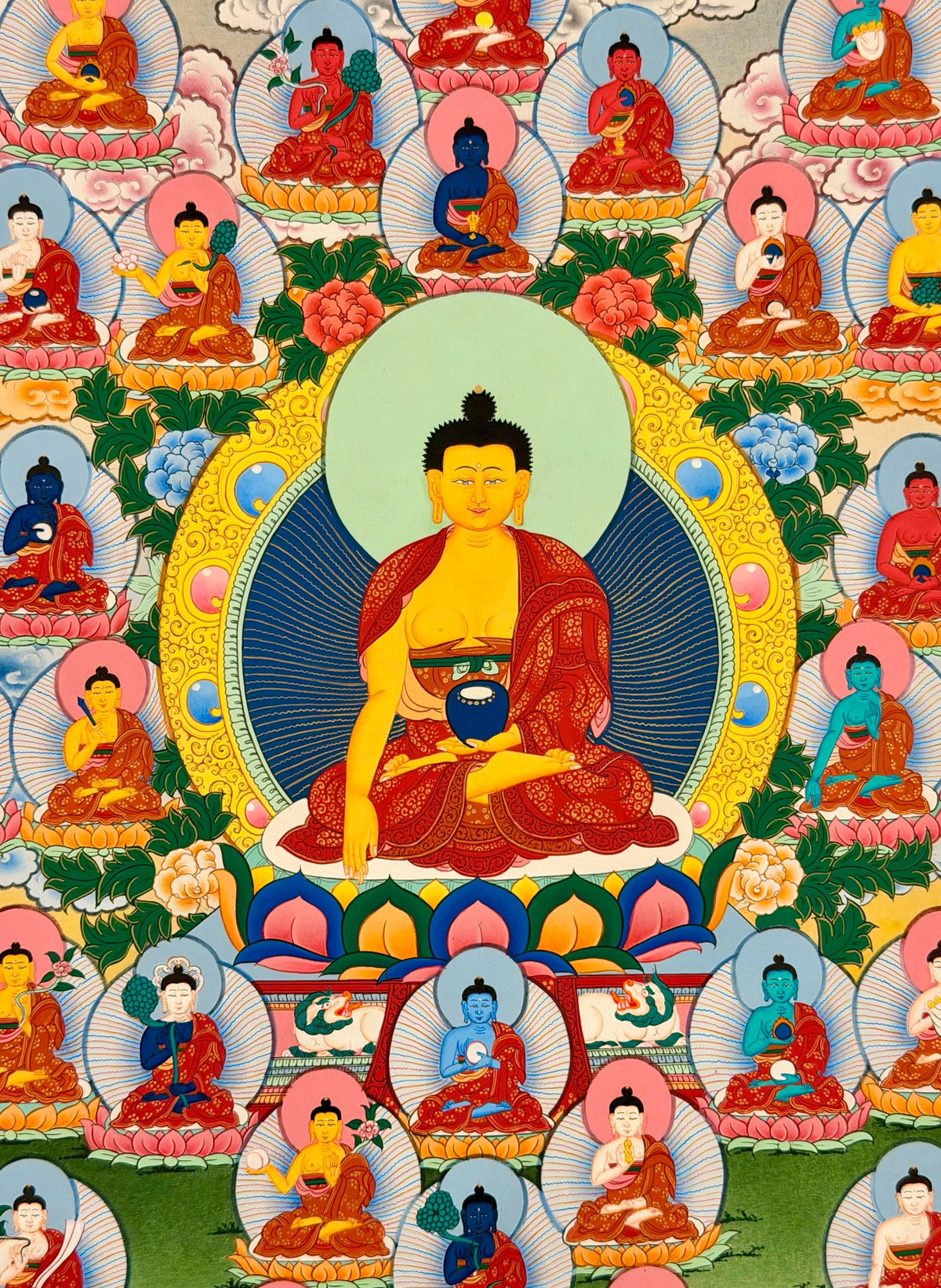 35 Confession Buddhas thangka, close-up photo 5 of 5