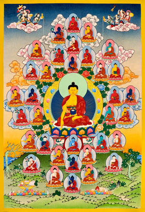 三十五佛唐卡 – 57×82 cm · 大师级