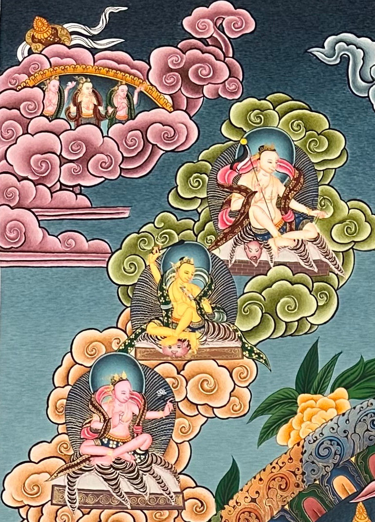 Lokeshwor Mandala thangka, detail: top-left corner