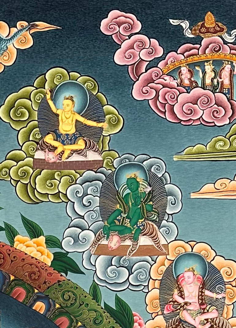 Lokeshwor Mandala thangka, detail: top-right corner