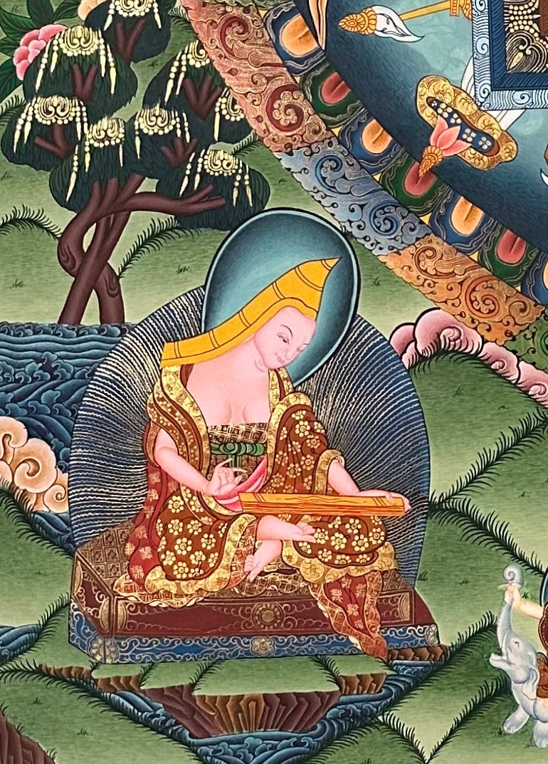 Lokeshwor Mandala thangka, detail: bottom-left corner