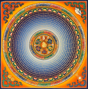 Mantra Mandala Thangka – 75×75 cm, Fine Grade · MH-8275