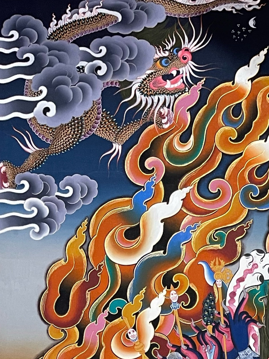 Yamantaka thangka, detail: top-left corner