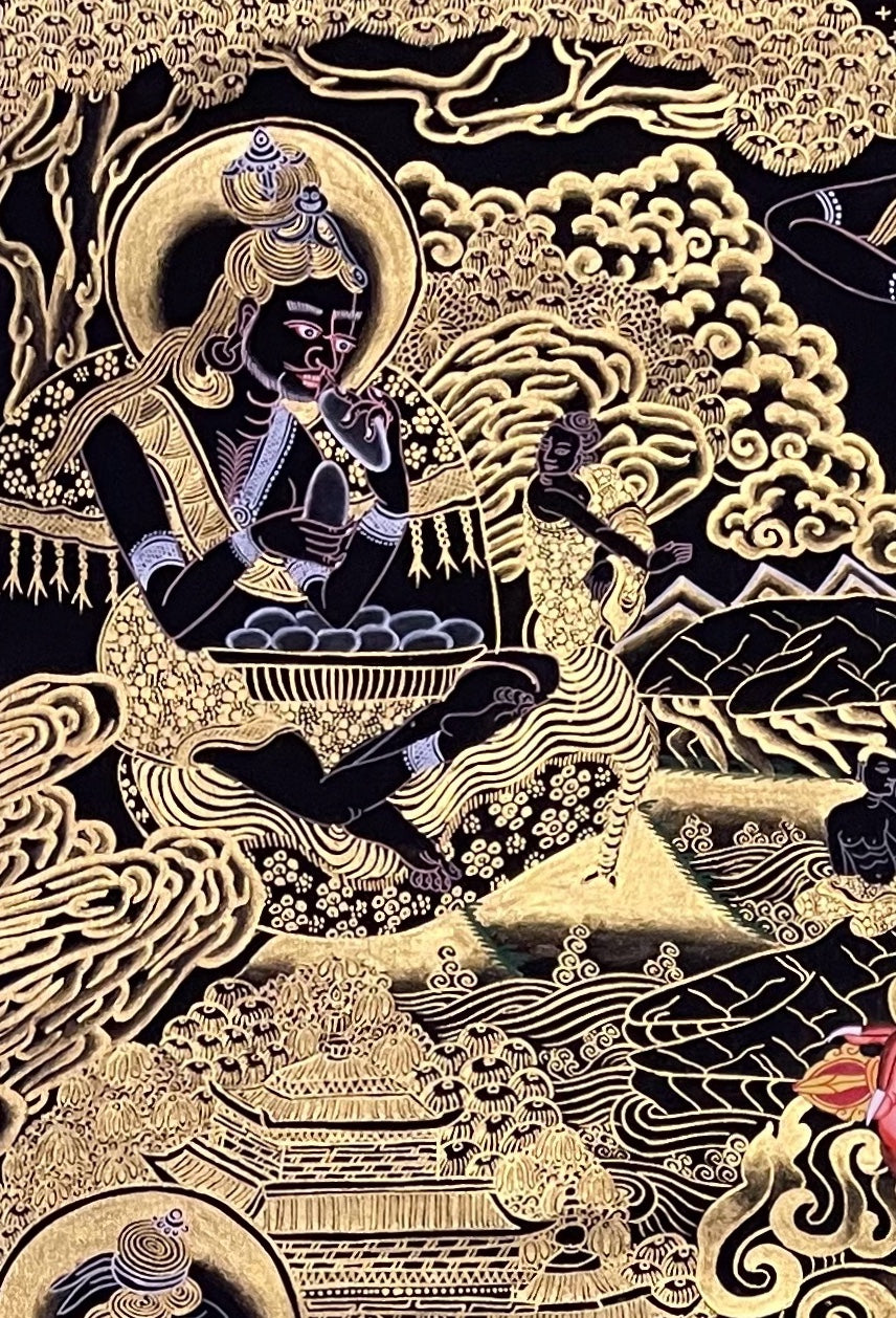 Dorje Drolo thangka, detail: top-left corner