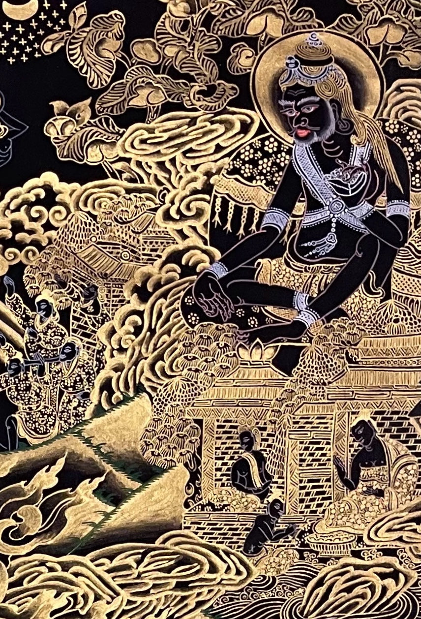 Dorje Drolo thangka, detail: top-right corner