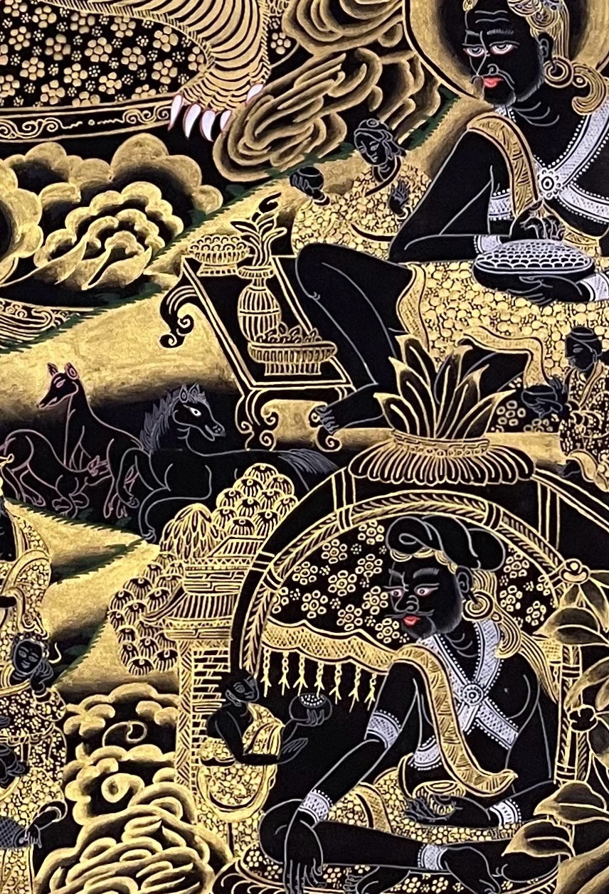Dorje Drolo thangka, detail: bottom-right corner