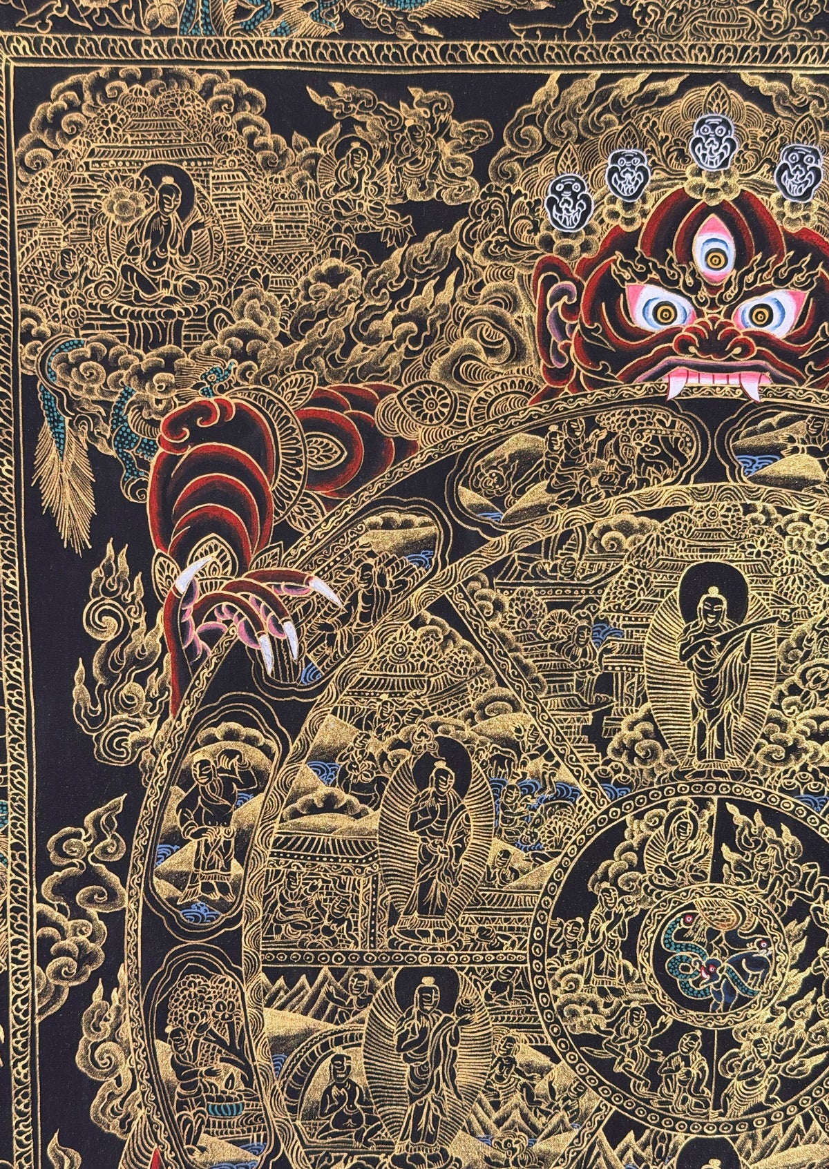 Wheel of Life thangka, close-up photo 3 of 5