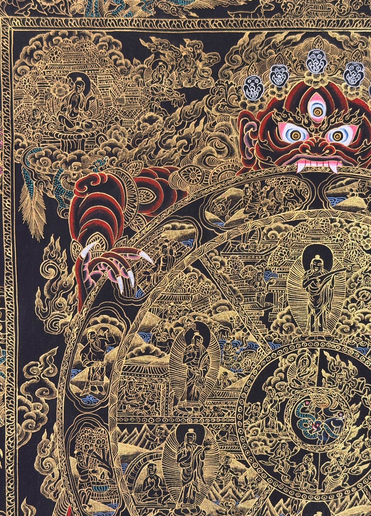 Wheel of Life thangka, close-up photo 3 of 5