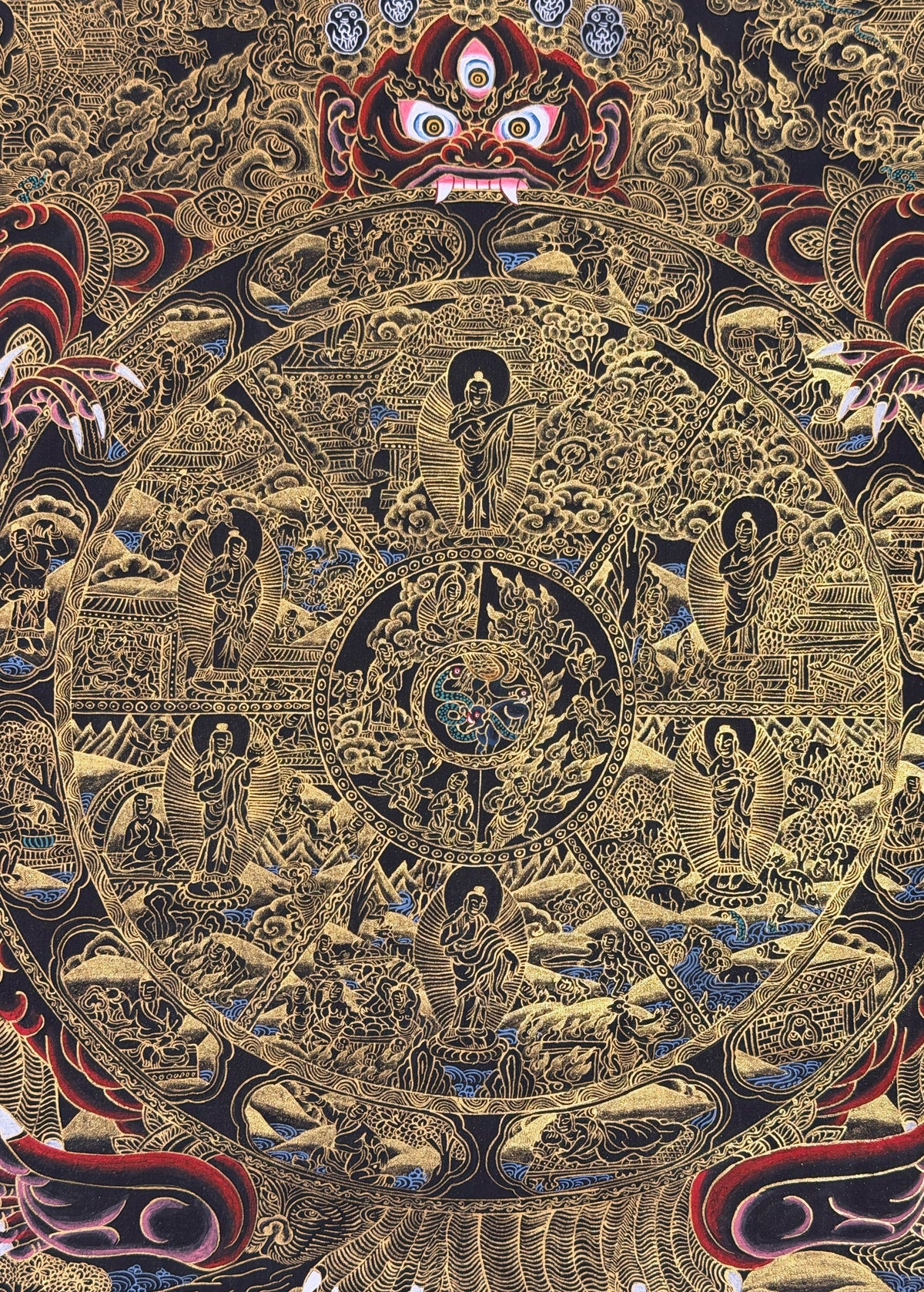 Wheel of Life thangka, close-up photo 5 of 5