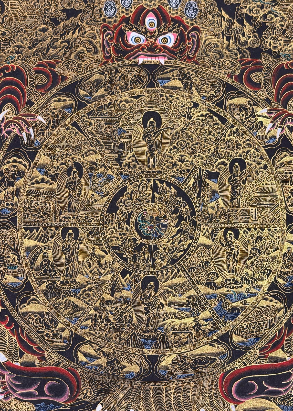 Wheel of Life thangka, close-up photo 5 of 5
