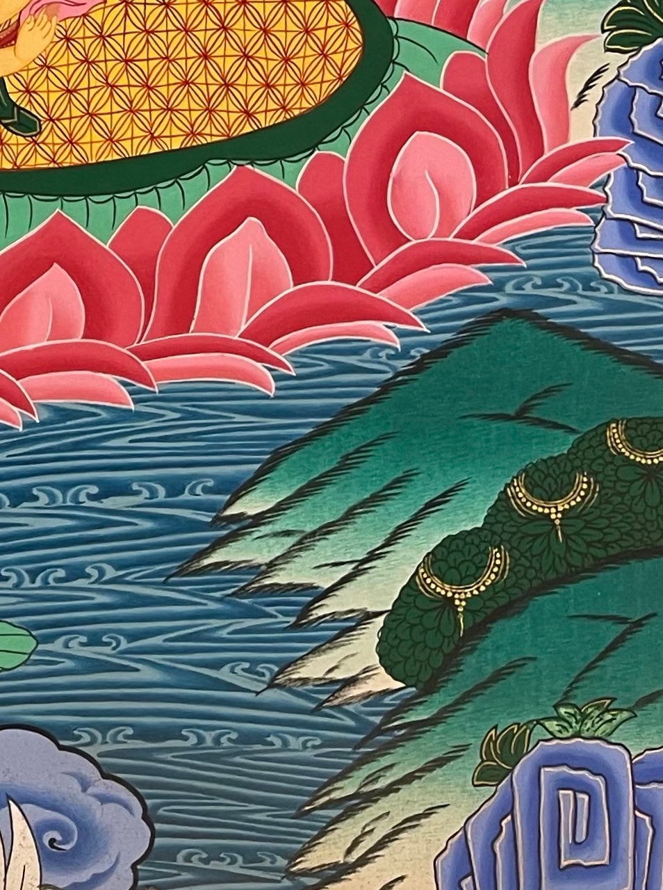 Chakrasamvara thangka, detail: bottom-right corner