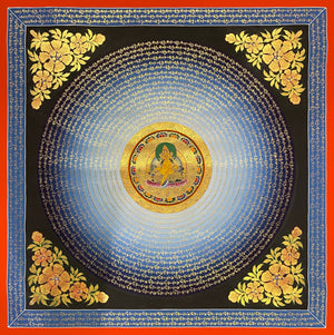 Jambhala Mantra Mandala Thangka – 110×110 cm, Fine Grade · MH-909